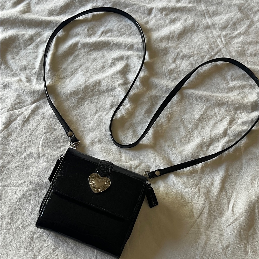 Black Textured Crossbody Bag in EUC. Brighton style. Perfect size!